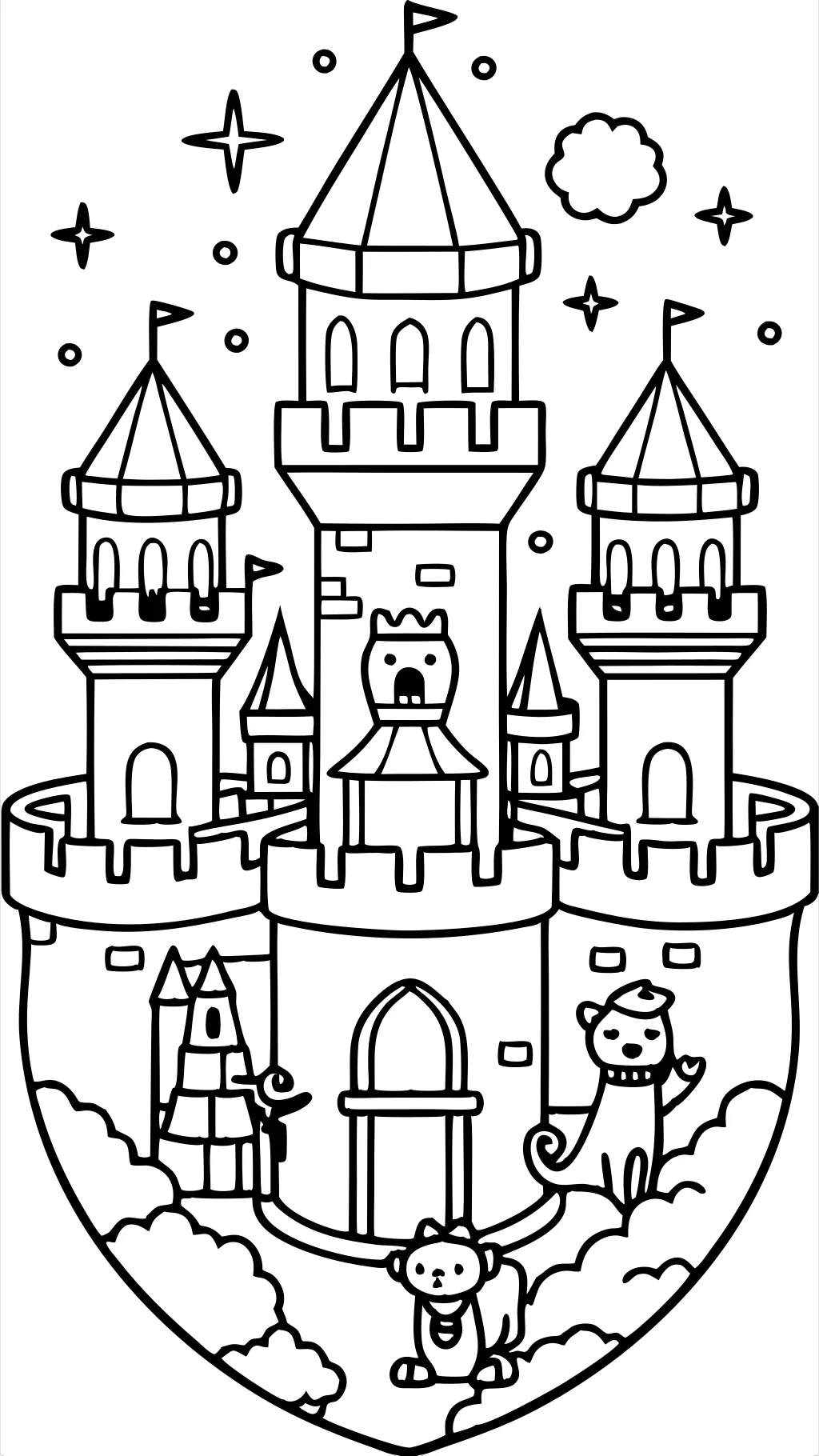 pages à colorier de château